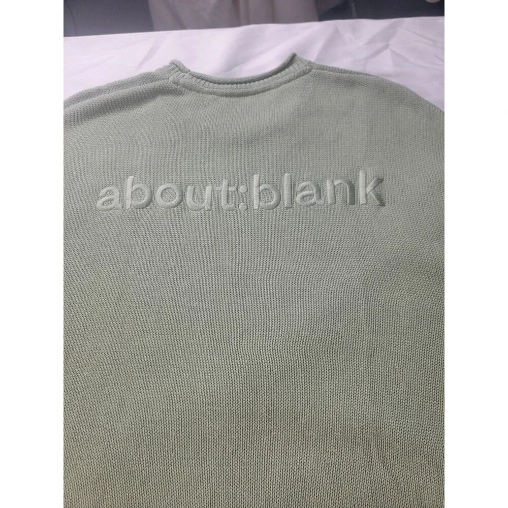 About:Blank Men's Sage 100% Cotton Logo Sweater XXL
